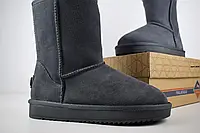 Женские зимние угги на меху UGG, замша, пена, серые 36