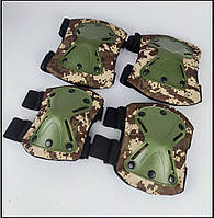 Наколінники та налокітники тактичні з ударостійкого пластику КВ-630 комплект