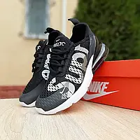 Женские кроссовки Nike Найк Air Max 270 Supreme, ткань, сетка, Max Air, черные с белым. 36