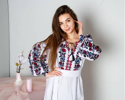 Вишита сукня Біанка біла, фото 3