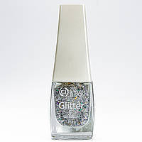 Лак для ногтей с блестками Colour Intense Glitter 10 мл PL-10 № 314 Glitter Snow Зелёный микс