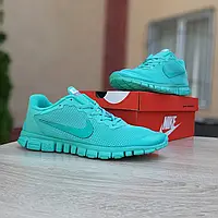 Мужские кроссовки Nike Найк Free Run 3.0, сетка, пена, бирюзовые *** 43