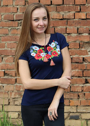 Чорна Вишиванка жіноча футболка, фото 1