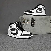 Мужские кроссовки Nike Найк Air Jordan 1, белые с черным. 42
