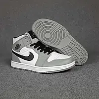 Мужские кроссовки Nike Найк Air Jordan 1, белые с серым. 42
