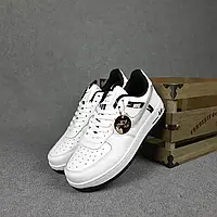 Мужские кроссовки Nike Найк Air Force 1 Lv8 KSA, кожа, белые с серебром. 43