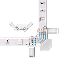 Коннектор угловой клипса RGB 4pin-4pin под углом 90°, 10мм