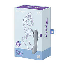 Вакуумний вібратор Satisfyer Curvy Trinity 3 BlueGrey, фото 3