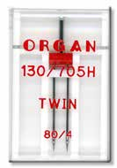 Голки швейні ORGAN (Японія) TWIN UNIVERSAL №80/4 для побутових швейних машин