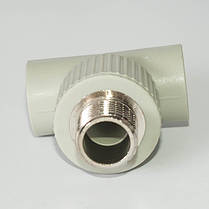 Трійник PPR Ø32 х 3/4"З х 32 Tebo сірий 10/60, фото 3