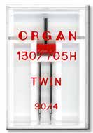 Иглы швейные ORGAN (Япония) TWIN UNIVERSAL №90/4, для бытовых швейных машин