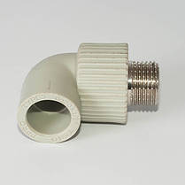 Кутник PPR Ø20 х 3/4"З Tebo сірий 20/120, фото 4