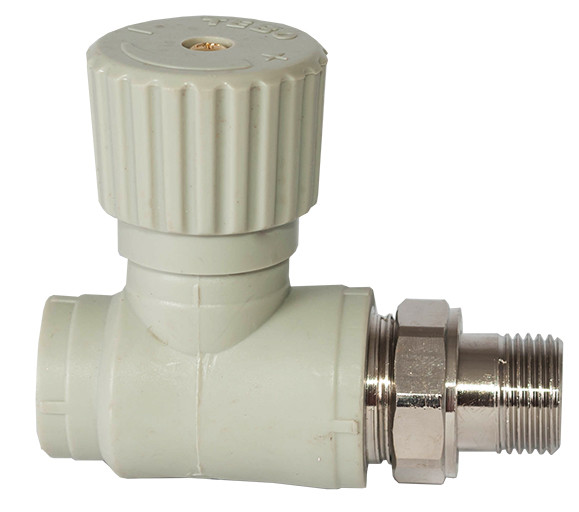 Вентиль PPR радіаторний прямий Ø20 x 1/2"З Tebo сірий 10/50