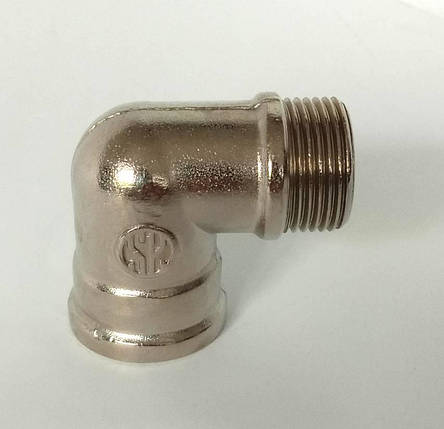 Кутник латунний нікель/профі з бортиком 3/4" ЗВ 10/120, фото 3