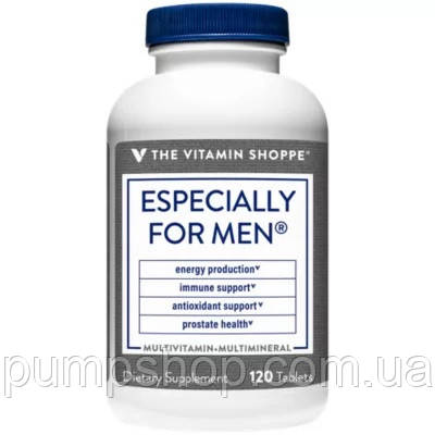 Комплексні вітаміни для чоловіків the Vitamin Shoppe Especially for Men Multivitamin Supports Prostate 120 таб., фото 1
