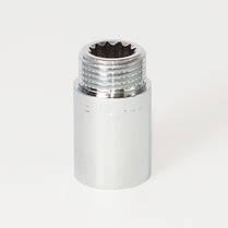 Подовжувач латунний хром/профі 1/2" 30mm 20/240, фото 4