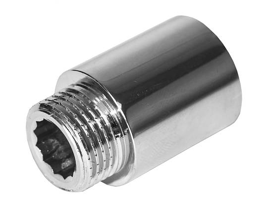 Подовжувач латунний різьб. хромований 1/2"З х1/2"В х10mm RSk Італія 120/480, фото 1