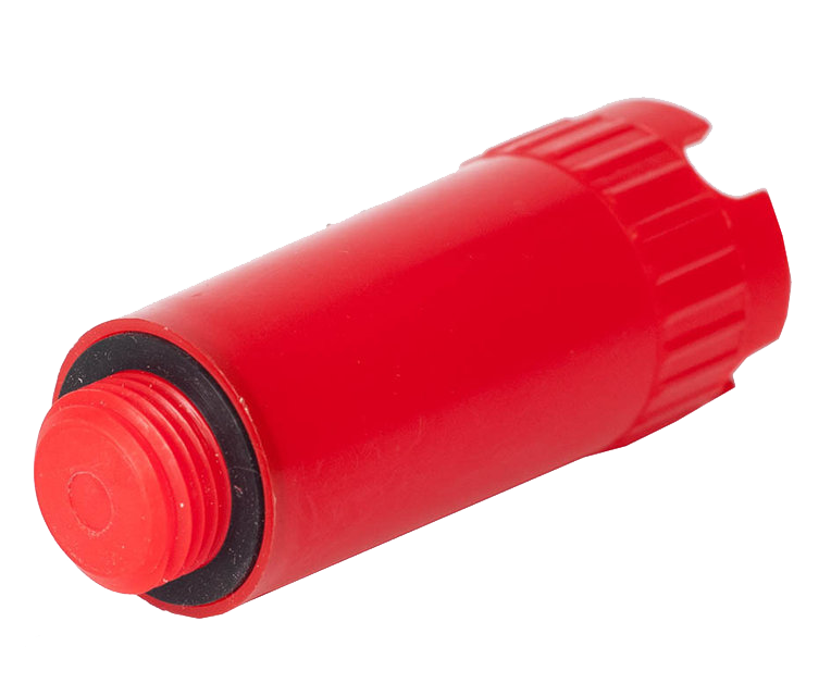 Заглушка пластикова 1/2" червона довга 30/300