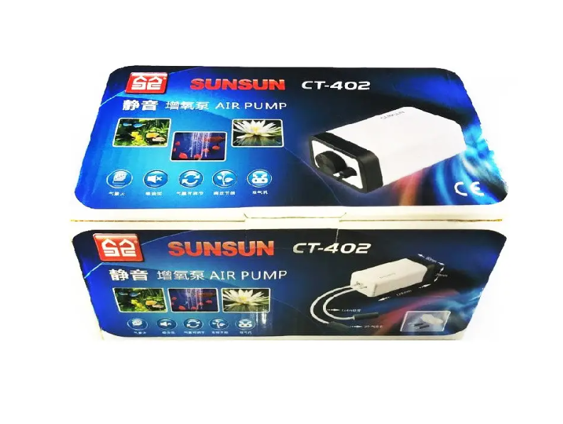 Компресор для акваріума SunSun CT-402, двоканальний.