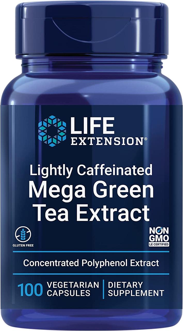 Life Extension Mega Green Tea Extract/ Екстракт зеленого чаю з легким вмістом кофеїну 100 капсул