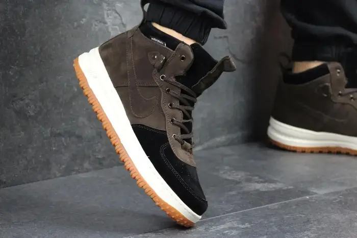 Купить Мужские кроссовки Nike Найк Lunar Force 1. Коричневые с черным ...
