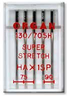 Голки швейні ORGAN (Японія) SUPER STRETCH №75 №90 для побутових швейних машин