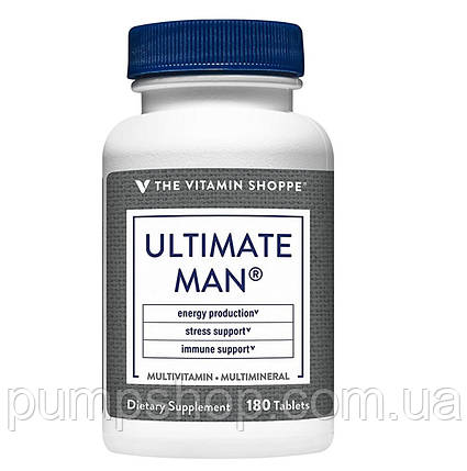 Комплексні вітаміни для чоловіків the Vitamin Shoppe Ultimate Man Multivitamin&Multimineral 180 таб., фото 1