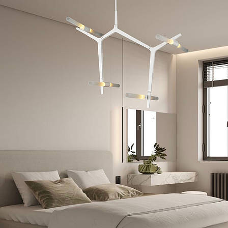 Біла сучасна люстра на 8 ламп "Bulb" (56-LPR189-8 WH), фото 3