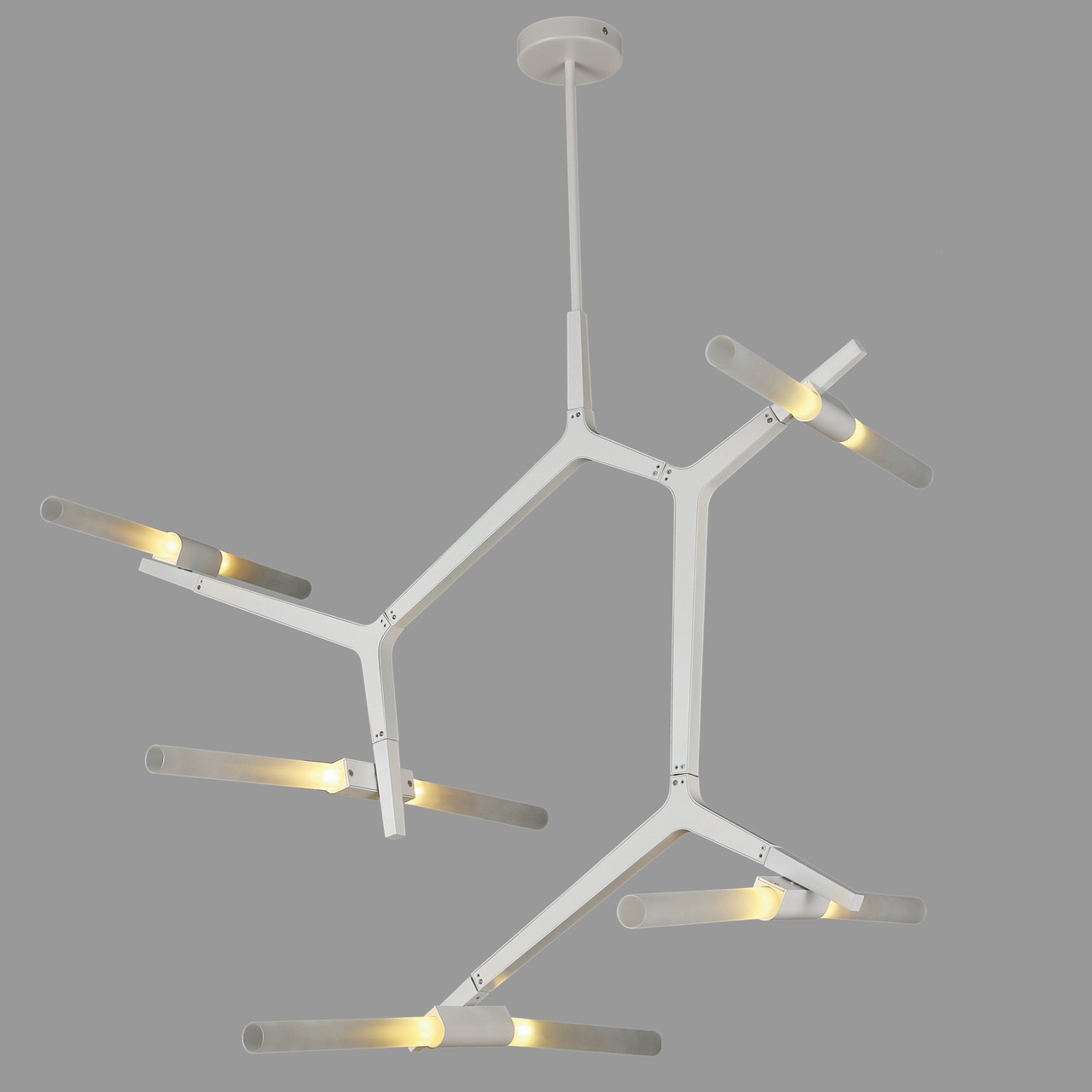 Біла сучасна люстра на 10 ламп "Bulb"  (56-LPR189-10 WH)