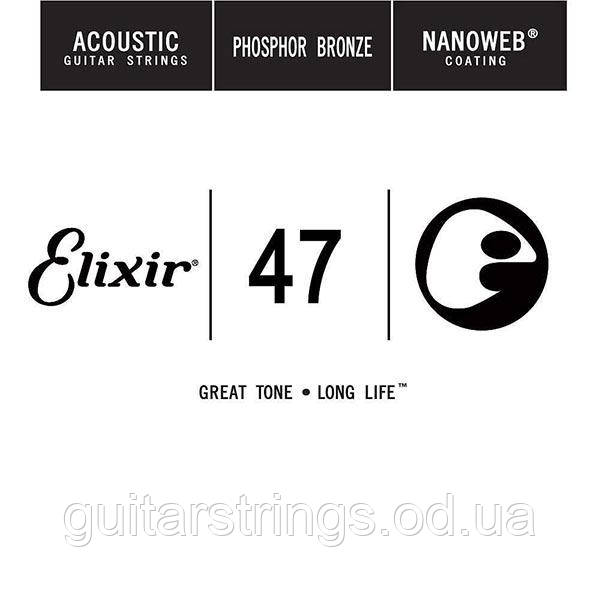 Струна Elixir 14147 Acoustic Nanoweb Phosphor Bronze.047 (акустика), фото 1