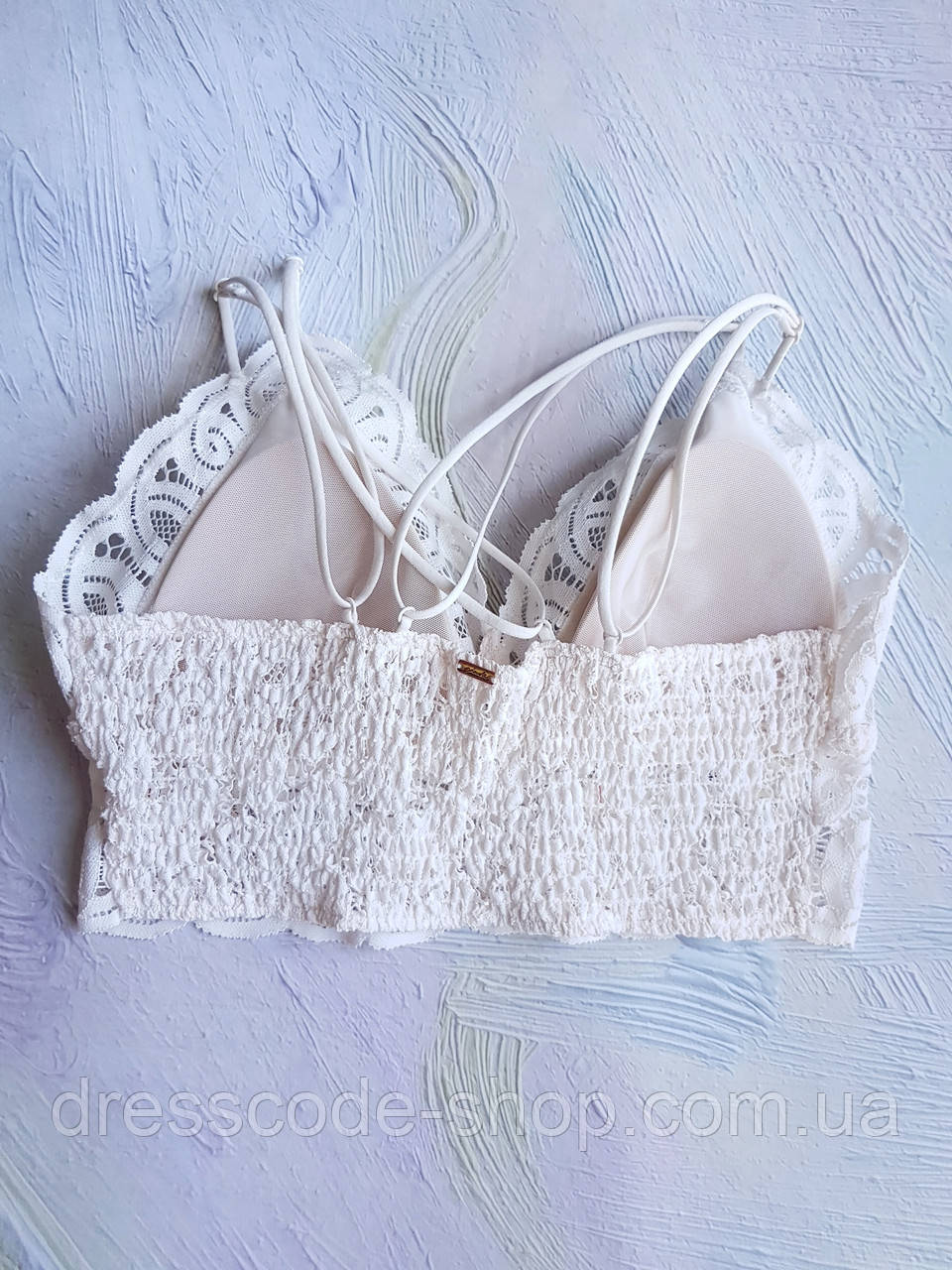 Топ кружевной молочный Victoria's Secret Crochet Strappy Lace Bralette S, 42 - фото 6 - id-p1627762609