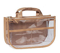 Прозрачная сумочка-органайзер с непрозрачным карманом.