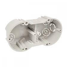 Монтажна коробка Копос сіра для суцільних стін приладова подвійна ПВХ 142х70х45мм KP 64/2, фото 1