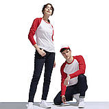 Футболка чоловіча лонгслив стильна двоколірна з довгим рукавом реглан під логотип Funky LSL 150 бордо, фото 5