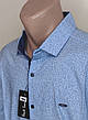 Сорочка чоловіча з коротким рукавом батальна Paul Smith vk-0126 блакитна принт стрейч коттон Туреччина,  теніска 3XL, фото 7