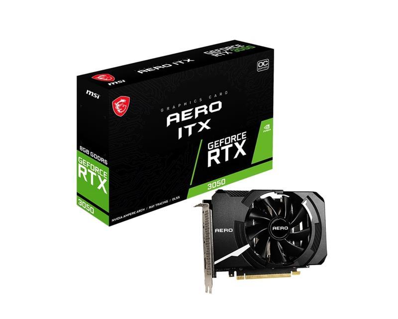 Відеокарта GF RTX 3050 8 GB GDDR6 Aero ITX 8G MSI (GeForce RTX 3050 AERO ITX 8G)