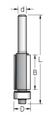 Фреза обгінна з нижнім підшипником WPW, D = 12,7 мм; В = 42 мм; хвостовик = 8 мм.