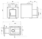 Дровяна піч для сауни Новаслав Класик ПКС-01-К із комбінованим кожухом і вставками з неіржавкої сталі, фото 2