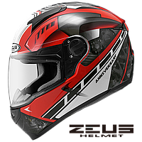 Мотошолом Zeus ZS-811 Червоно білий AL41