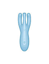 Cliter Smart Vibrator Satisfyer Threesome 4 Blue з трьома пальцями, фото 3