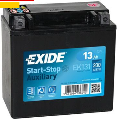 Акумулятор автомобільний EXIDE EK131 AGM 12V 13Ач 200A