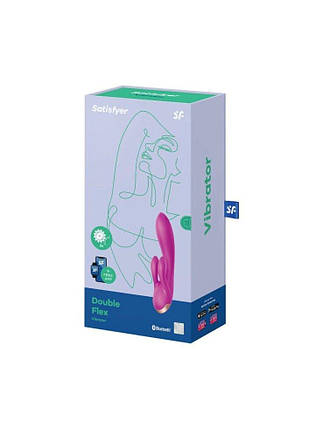Розумний вібратор кролика з подвійним процесом Satisfyer Double Flex Violet, фото 2