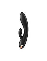 Смарт вібратор-кролик з подвійним відростком Satisfyer Double Flex Black, фото 5