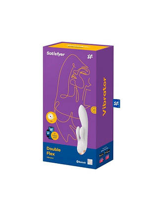 Смарт вібратор-кролик з подвійним відростком Satisfyer Double Flex White, фото 2
