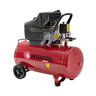 Компресор 50 л, INTERTOOL PT-0003 1 гіциліндер 1.5 кВт, 220 В, 8 атм, 206 л/хв.