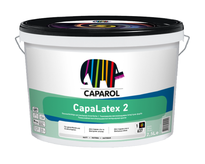 Краска латексная CAPAROL CAPALATEX 2 УКРАИНА интерьерная B1-белая - 2,5л - фото 2 - id-p1627808407