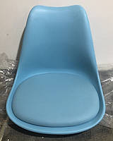 Офісний стілець Milan Office блакитний 52 на хромованій базі з колесами, фото 2