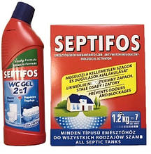 Біопрепарат для септика Septifos vigor 1,2 кг + гель для туалета Septifos WS 750ml