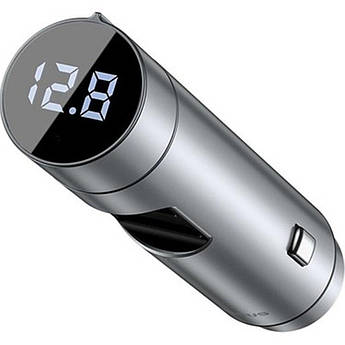 FM-трансмітер BASEUS 2хUSB QC 3.1А Bluetooth модулятор Energy Column SILVER