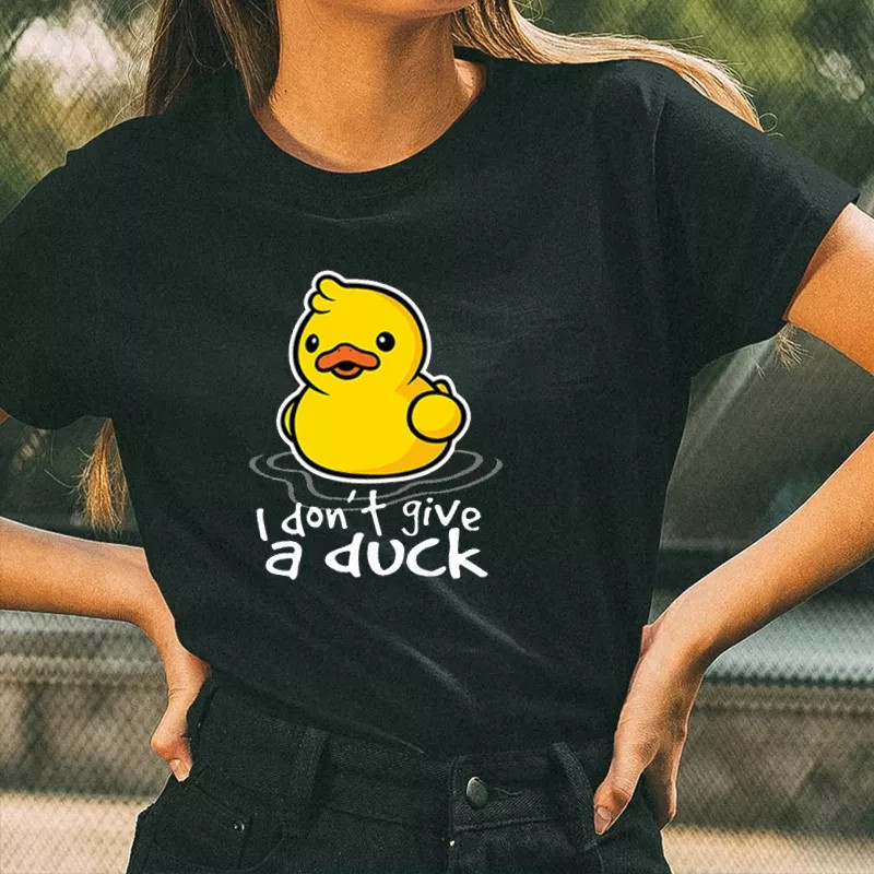 Футболка с принтом "I don't give a duck" - фото 1 - id-p522236805